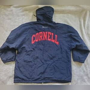 Vtg Cornell University Quilted Jacket Coat Sz Large Soft Shell Champion